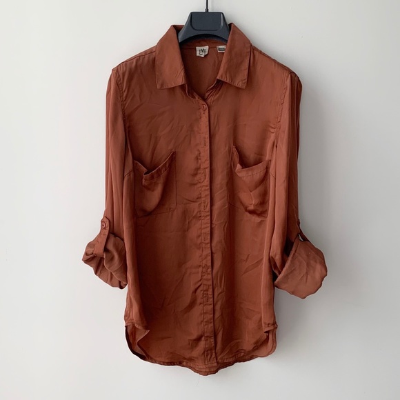 Satin button down shirt - Picture 3 of 4